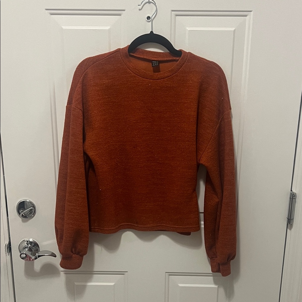 SHEIN Burnt Orange Pullover Sweater